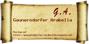 Gaunersdorfer Arabella névjegykártya